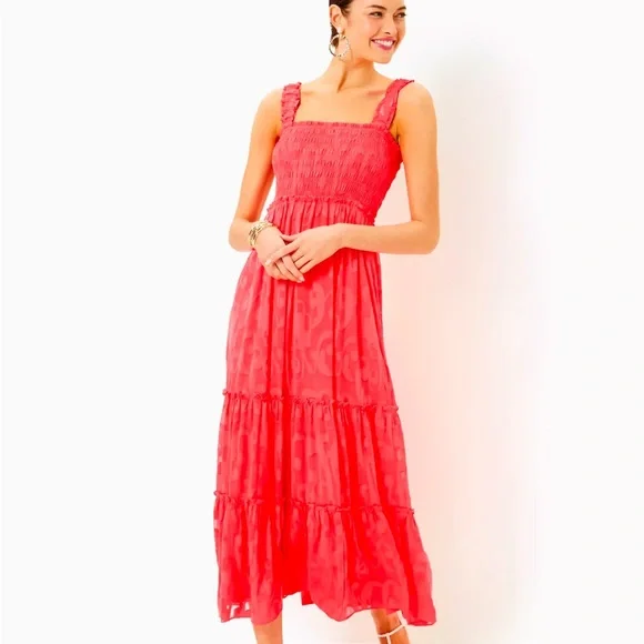 Lilly Pulitzer | Dresses | Nwt Lilly Pulitzer Hadly Smocked Top Maxi Dress  Xl | Poshmark